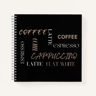 Coffee Typography Modern Barista Style Coffee Gift Notebook