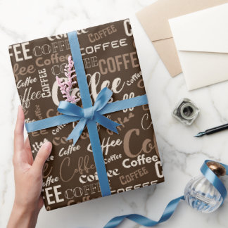 Coffee Typography Wrapping Paper