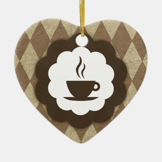 coffee vintage ceramic ornament (Front)