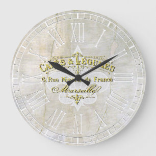 Coffee Vintage Plaster Large Clock