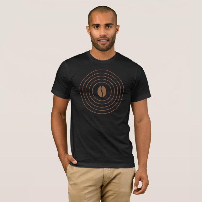 Coffee Wave Circle Minimal Design T-Shirt (Front Full)