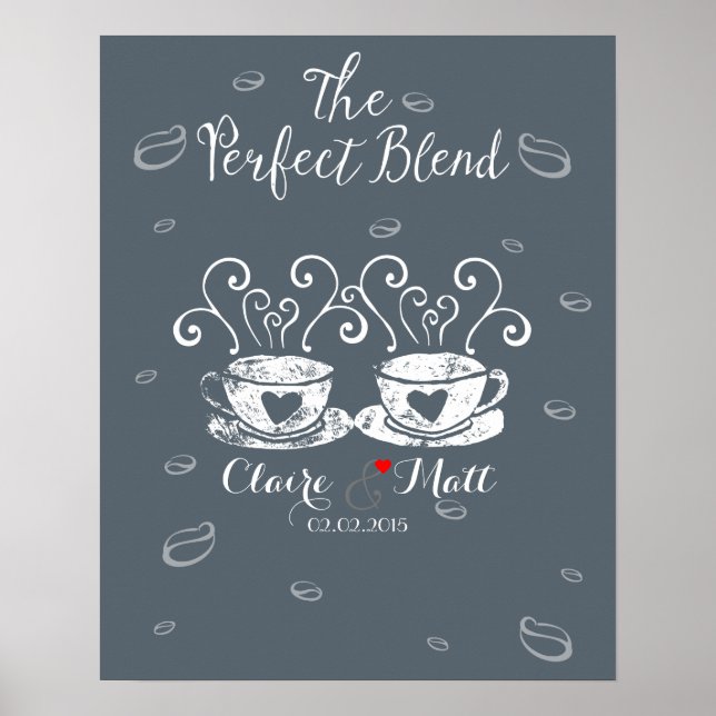 Coffee Wedding singing Guest Book Alternative (Front)