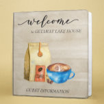Coffee Welcome Vacation Rental Guest Information  Binder<br><div class="desc">This design may be personalized in the area provided by changing the photo and/or text. Or it can be customized by clicking Personalize this Template and then choosing the click to customize further option and delete or change the colour of the background, add text, change the text colour or style,...</div>