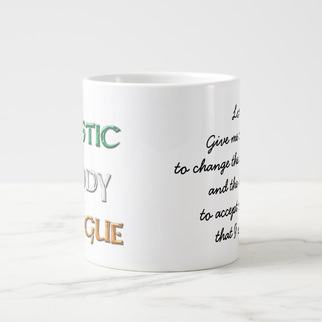 Coffee & Whiskey serenity with logo Large Coffee Mug (Front)