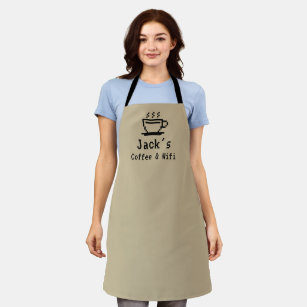 Coffee & wifi custom apron for barista employee