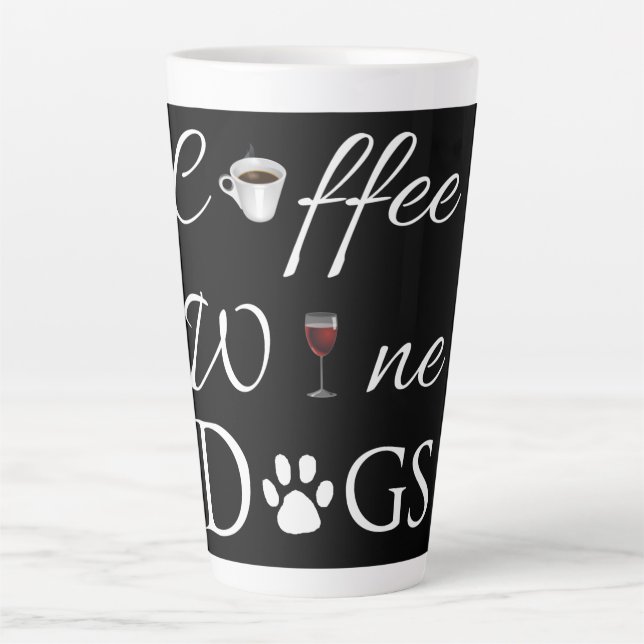 Coffee Wine Dogs Latte Mug (Front)