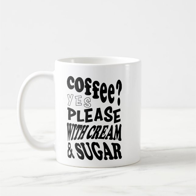 coffee with cream and sugar coffee mug (Left)