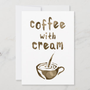 coffee with cream bokeh invitation