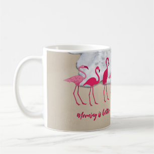 Coffee With Flamingos Custom Saying Coffee Mug