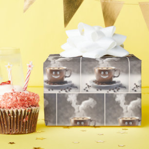 Coffee With Happy Smile Wrapping Paper