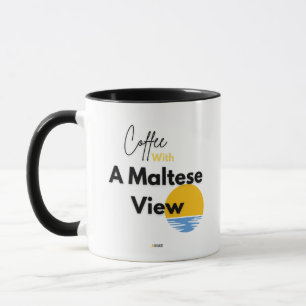 Coffee With Maltese View Mug   AMAR Prints