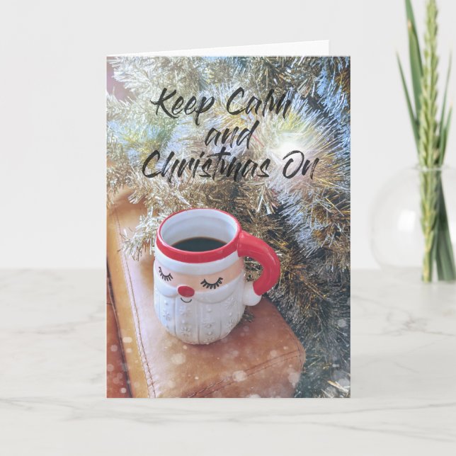 COFFEE WITH SANTA Greeting Card (Front)