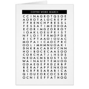 coffee word search puzzle