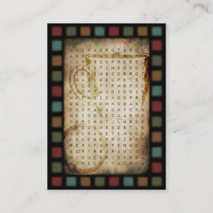 coffee word search puzzle punch card