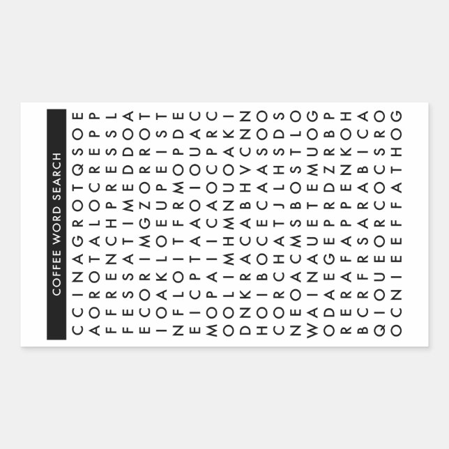 coffee word search puzzle sticker (Front)