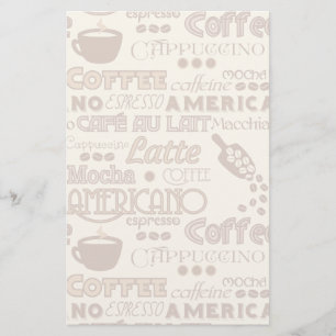 Coffee Words Stationery