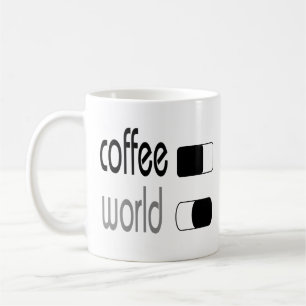 Coffee World With Funny On Off Switch Button Coffee Mug
