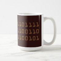 Coffee written in binary code mug, brown