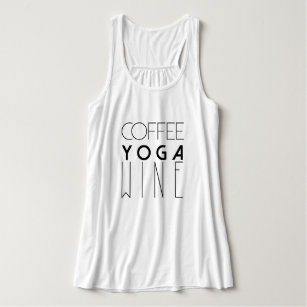 Coffee Yoga Wine | Chic Typography Tank Top