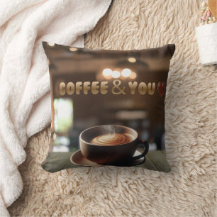 Coffee & You – Cozy Aesthetic Coffee Lover Throw P Throw Pillow