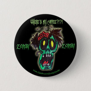 coffee zombie 2 inch round button