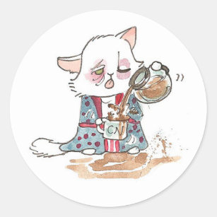 Coffee Zombie Lupin Classic Round Sticker