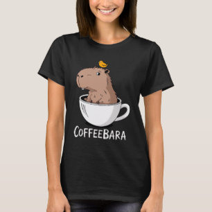 Coffeebara Cute Capybara Coffee Cup Funny Pun T-Shirt