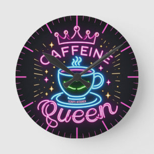 ☕Coffeecore Clock Coffee Meme Caffeine Queen