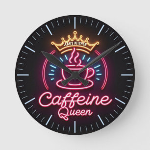 ☕Coffeecore Clock Coffee Meme Caffeine Queen