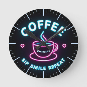 ☕Coffeecore Clock Coffee Meme Sip Smile Repeat