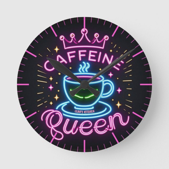 ☕ Coffeecore Horloge Café Mème Caféine Reine (Recto)