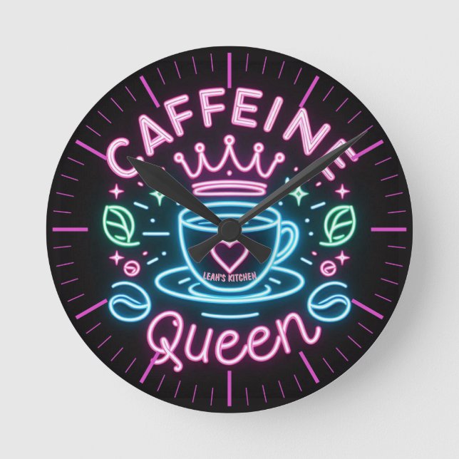 ☕ Coffeecore Horloge Café Mème Caféine Reine (Recto)