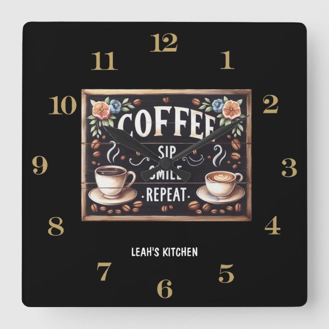 Coffeecore Horloge Café Mèmes Barista Chalkboard (Recto)