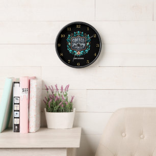 Coffeecore Horloge Café Mèmes Barista Chalkboard