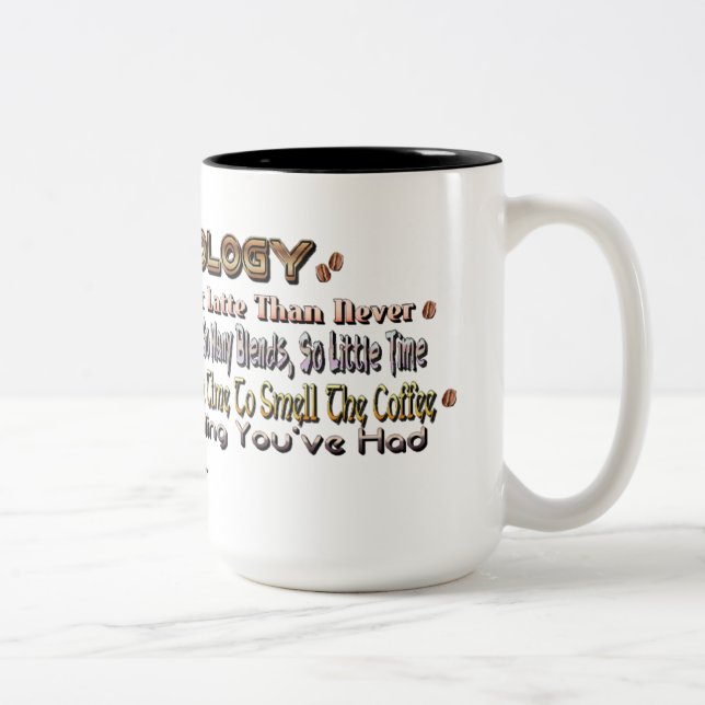 Coffeeology Coffee Quotes Humor Mug (Right)