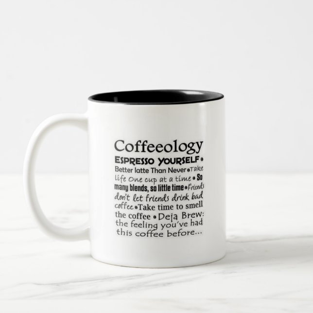 Coffeeology Two-Tone Coffee Mug (Left)