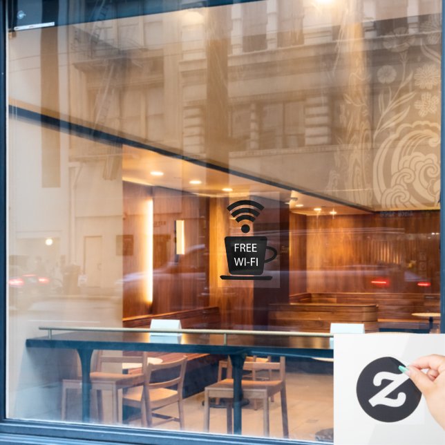 Coffeeshop Free Wi-Fi Window Cling (Cafe Window)