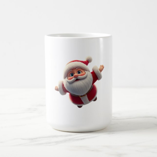 CoffeeTea Mug en céramique de Noël 3D SantaClaus (Centre)
