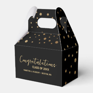 Coffetti Black gold Congratulation Class Graduates Favor Box