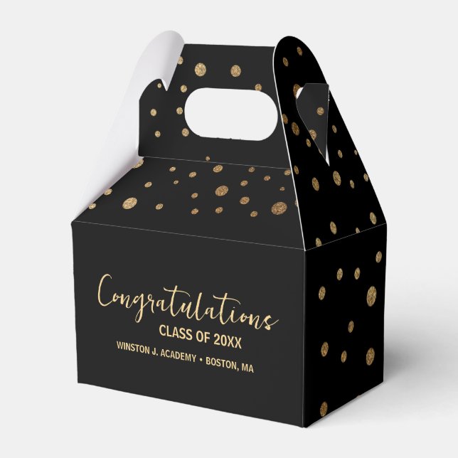 Coffetti Black gold Congratulation Class Graduates Favor Box (Front Side)