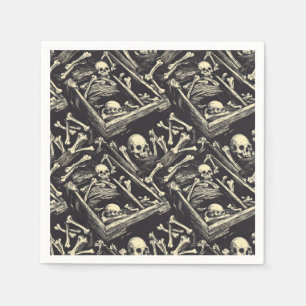 Coffin and Bones Halloween Napkin
