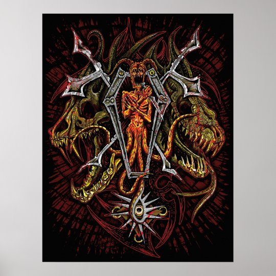 Coffin Demon Fantasy Art Poster Zazzleca