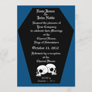 Coffin Ebony (Blue) Wedding Invitation