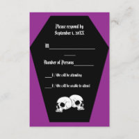 Coffin Ebony (Purple) RSVP Card