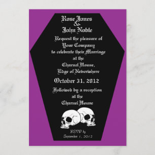 Coffin Ebony (Purple) Wedding Invitation