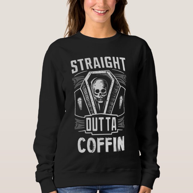 Coffin Escape Funny Skull Sweatshirt (Front)
