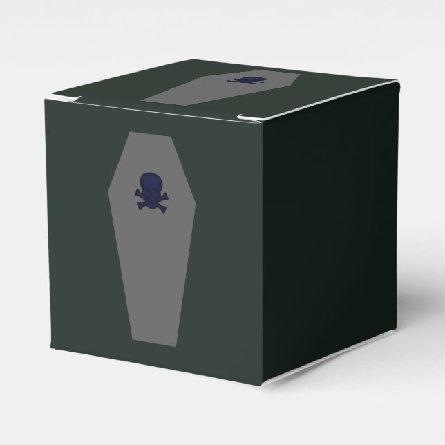 Coffin (Grey) Favor Box (Front Side)