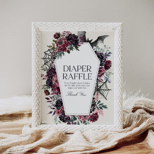 Coffin Halloween Baby Shower Diaper Raffle Sign