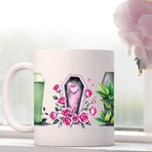 Coffin mug pink goth mug whimsigoth