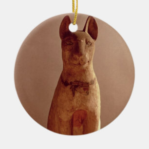 Coffin of a cat protected by the goddess Bastet (p Ceramic Ornament